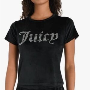 JUICY COUTURE BLACK VELVET TOP SIZE SMALL